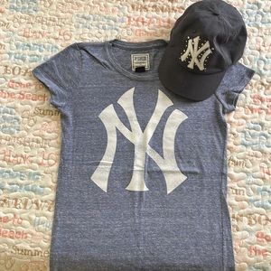 Victoria Secret Yankees tee and rhinestone cap